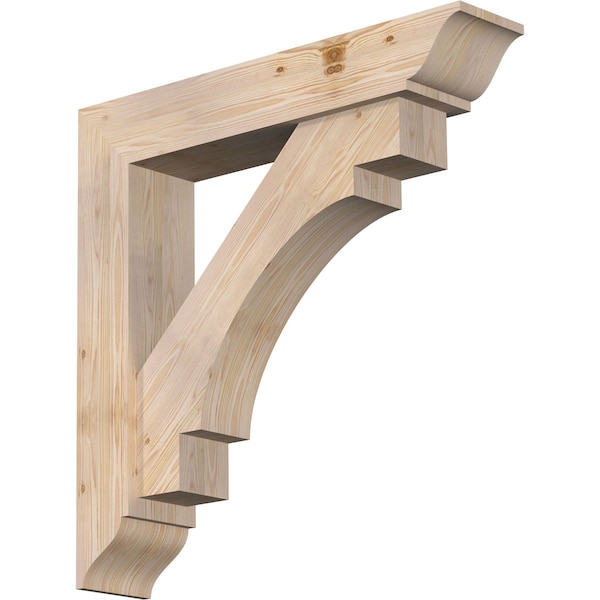 Ekena Millwork Merced Traditional Smooth Bracket w/ Offset Brace, Douglas Fir, 7 1/2"W x 38"D x 38"H BKT0806X38X38MRC01SDF - main